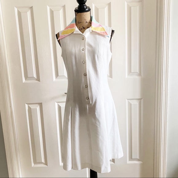 1960’s Country Fair Rainbow Point Collar Dress 16 - Picture 7 of 9